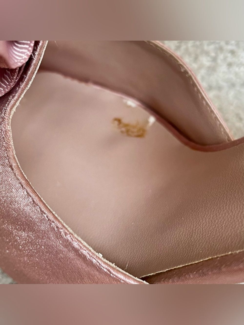 Vintage Y2K Betsey Johnson Blush Pink Satin Rhinestone Platform High Heels 9M - Picture 9 of 13